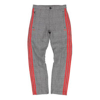 adidas originals x 424 Track Pants Crossover Retro Plaid Casual Long Pants Gray FU4177