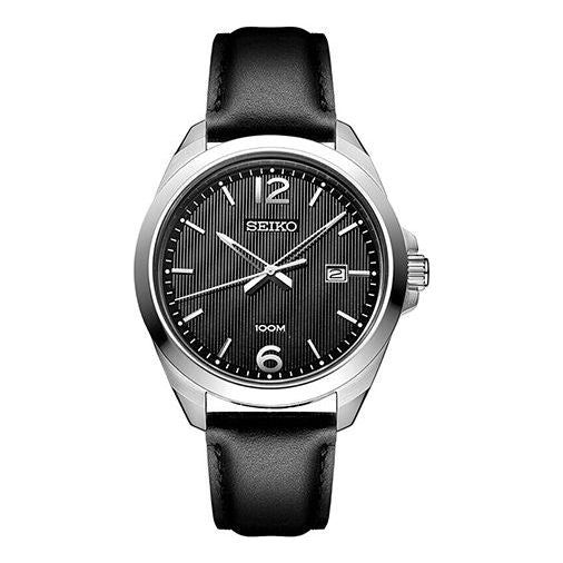Men's SEIKO Black Dial Belt Business Casual Watch SUR215P1