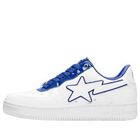 A BATHING APE Bape STA Leather Low 'White Blue' 1J30-191-017-WHITE