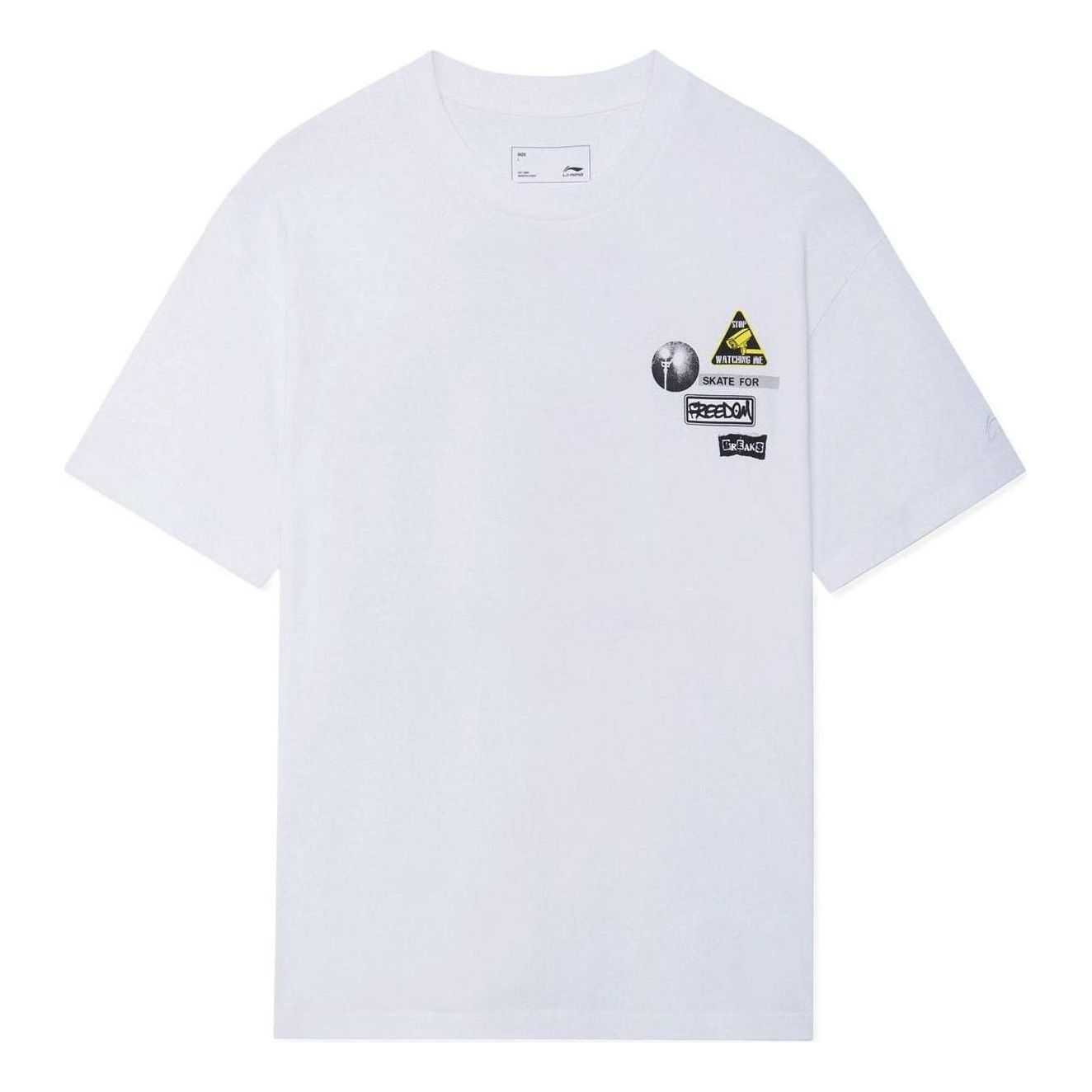Li-Ning Skate For Freedom Graphic Loose Fit T-shirt 'White' AHSS301-3