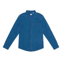 Men's Levis Casual Pure Cotton Stripe Long Sleeves Blue Shirt 86619-0000