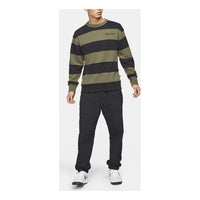 Nike SB Skateboard Stripe Skateboard Sports Round Neck Pullover Khaki Green Khakigreen CV4310-325
