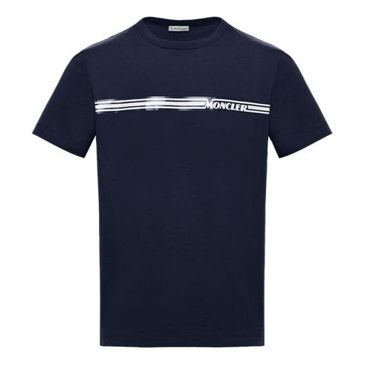 Men's Moncler Short Sleeve Round Neck Blue 0918C707108390T778