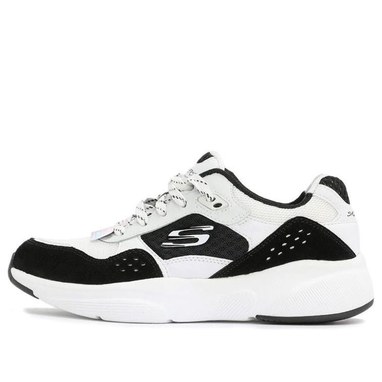 (WMNS) Skechers Sport Low Tops Sports Shoe Black White 13019-WBK