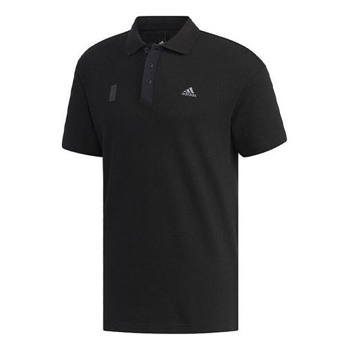 adidas Athleisure Casual Sports Short Sleeve Polo Shirt Black FK4469