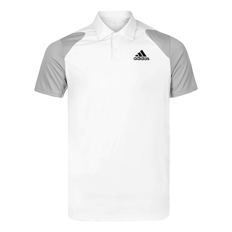 adidas Quick Dry Running Casual Sports Short Sleeve Polo Shirt White GL5436