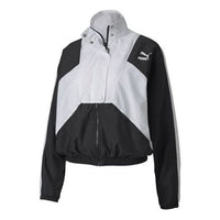 (WMNS) PUMA Stand Collar Zipper Splicing Jacket Black 597316-01