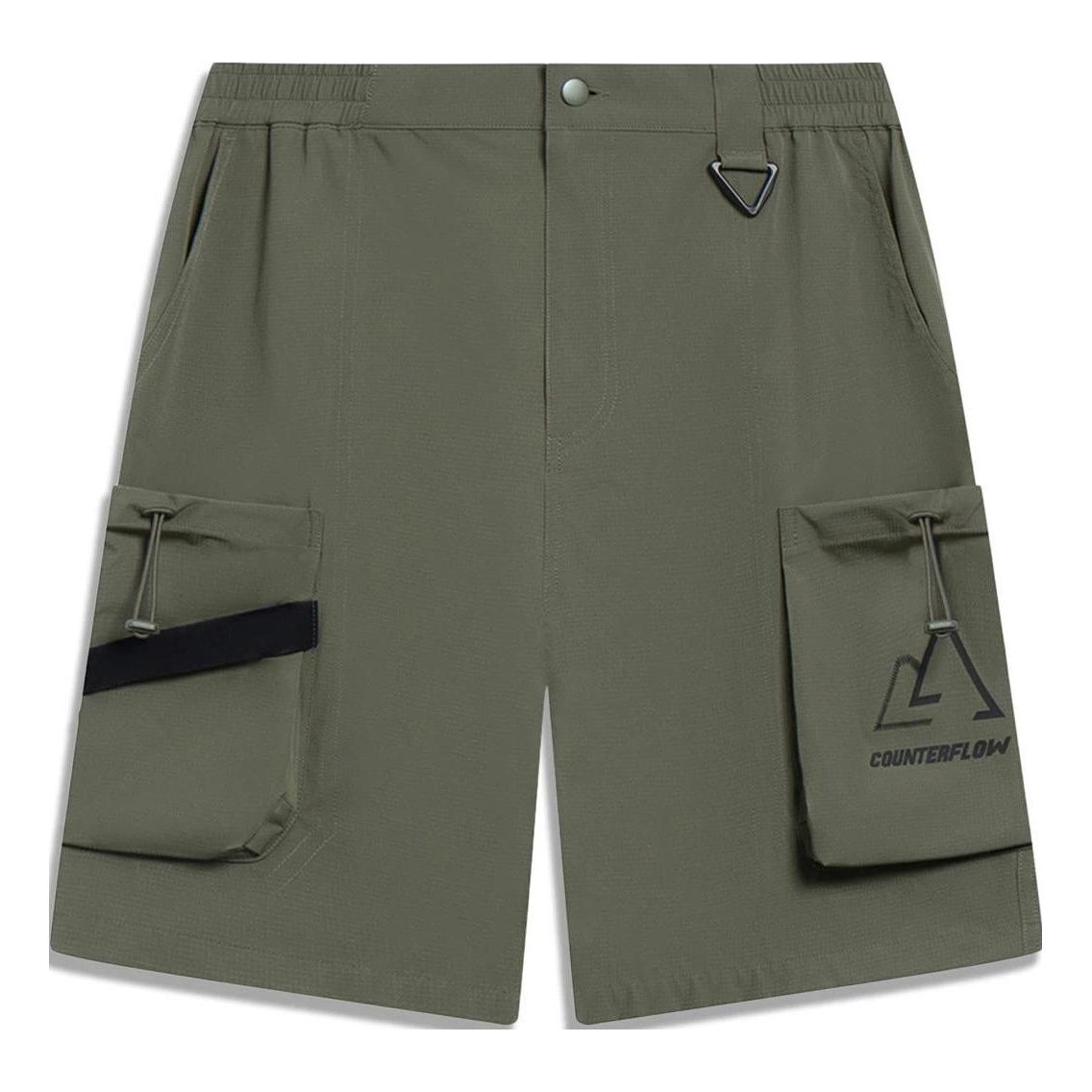 Li-Ning Counterflow Logo Straight Cargo Shorts 'Military Green' AKST587-5
