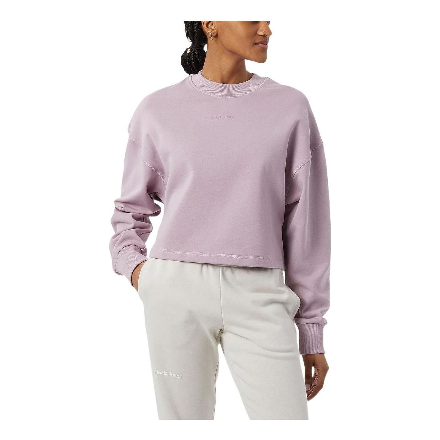 (WMNS) New Balance Athletics Nature State Sweatshirt Asia Sizing 'Violet Shadow' WT23555-VSW
