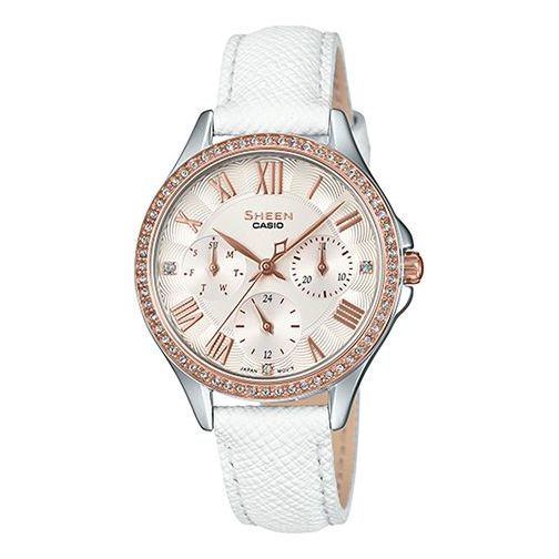 CASIO Waterproof SHEEN Quartz White Analog SHE-3515PGL-7AUPR