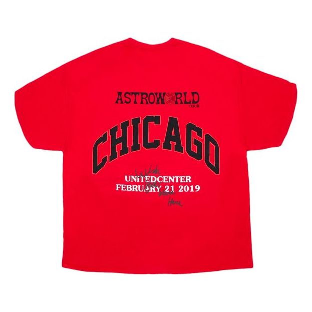 Travis Scott Unisex Cactus Jack Chicago Round-neck Tee Red TC-273