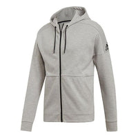 adidas Id Stadium Fz logo Casual Sports Knit Hooded Jacket Gray DU1138