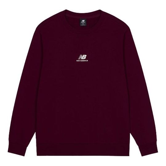 New Balance Logo Round Neck Long Sleeves Wine Red AMT13343-BG