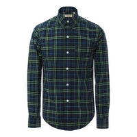 Men's Burberry Plaid Long Sleeves Shirt Blue Green Plaid 80010131