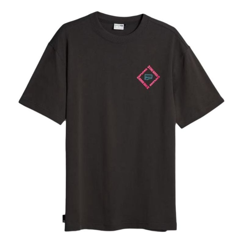 PUMA Downtown Graphic Tee 'Black Pink' 621269-51
