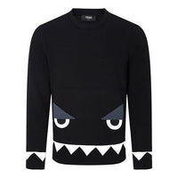 Men's FENDI Pattern Printing Long Sleeves Black FAF522A535F0GME