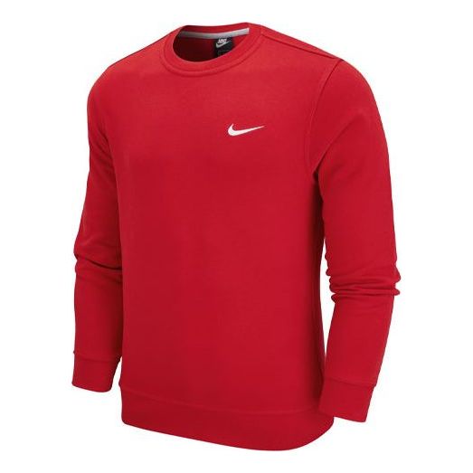 Men's Nike Sportswear French Terry Round Neck Pullover Solid Color Red AA3178-657