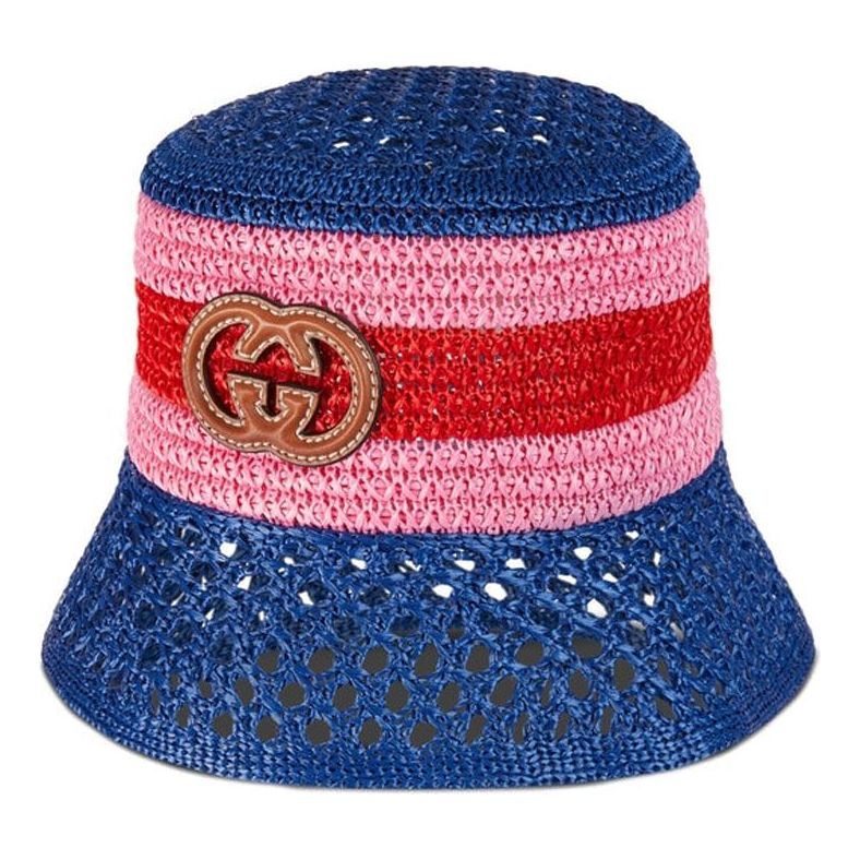 (WMNS) Gucci Raffia-Effect Viscose Bucket Hat 'Blue' 750690-3HATL-4064