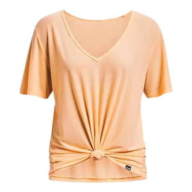 (WMNS) Under Armour Project Rock Completer Deep V T-shirt 'Yellow' 1380234-792