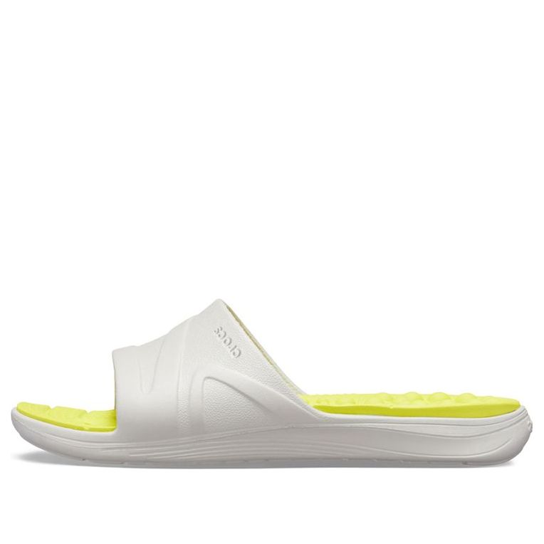 Crocs Reviva Broad Strap Round Toe Slides 'Yellow White' 205546-1CC