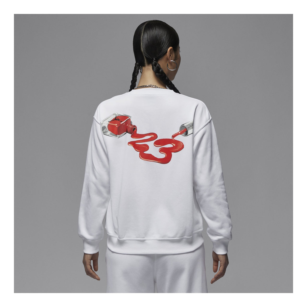 (WMNS) Air Jordan Brooklyn Fleece Crew Neck Sweatshirt Asia Sizing 'White' HV9371-100