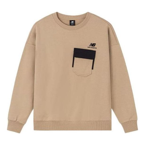 New Balance Logo Pocket Sweatshirt Asia Sizing 'Brown Black' AMT24371-TWD