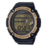 CASIO STANDARD Sportses Men's Black/Golden Waterproof Mens BlackGold Digital AE-3000W-9A