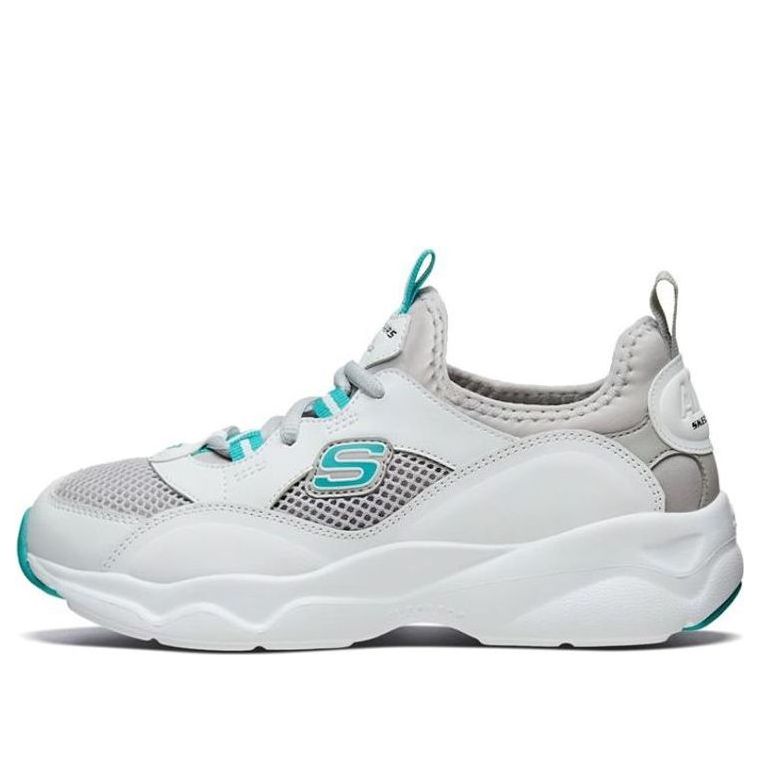 (WMNS) Skechers D'lites Airy Sneakers White/Grey/Green 66666207-WLGY
