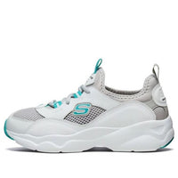 (WMNS) Skechers D'lites Airy Sneakers White/Grey/Green 66666207-WLGY