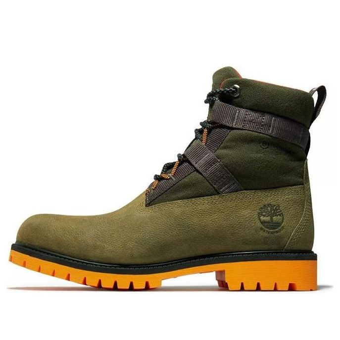Timberland Heritage 6 Inch Waterproof Leather and Fabric Boot 'Dark Green Nubuck' A2H8QA58