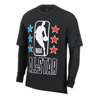 Men's Nike NBA Printing Knit Long Sleeves Black T-Shirt DH9527-010