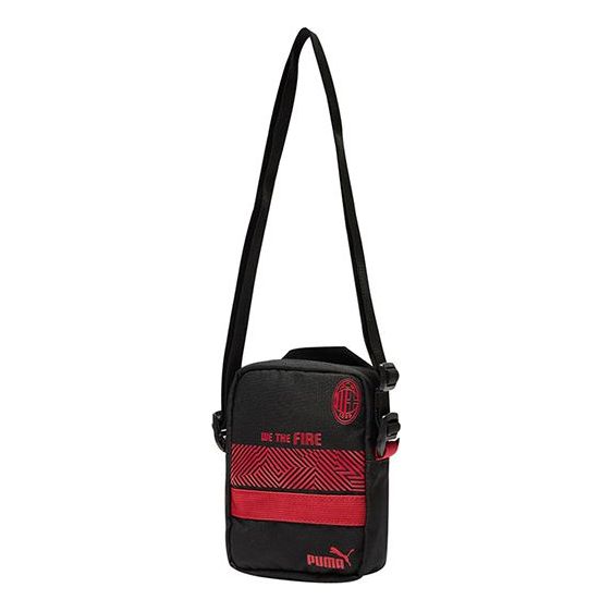 PUMA AC Milan Square Shoulder Bag 'Black Red' 07826705