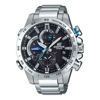 CASIO EDIFICE Waterproof Sports Stainless Steel Strap Black Watch Dial Mens Black Analog EQB-800D-1A