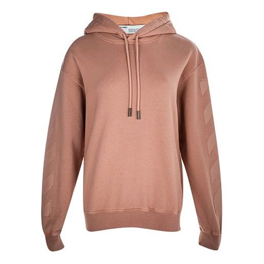 (WMNS) Off-White Hooded Cotton Slim Fit Pink Hoodie OWBB032E19F300960303