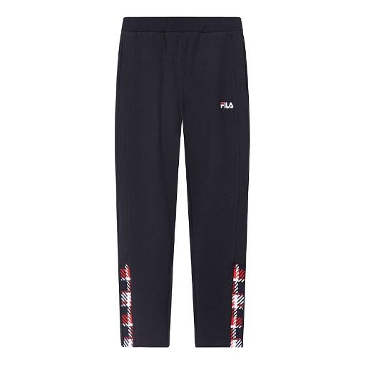 (WMNS) FILA Knit Check Splicing Sports Causual Pant Female Blue F11W018632F-NV
