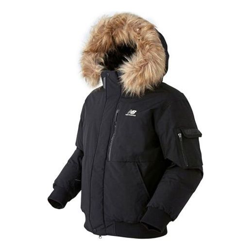 New Balance Hooded Down Jacket Asia Sizing 'Black Brown' NPA43043-BK