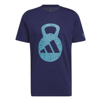 adidas AEROREADY Training Logo Graphic Short Sleeve T-shirt 'Dark Blue' H44741