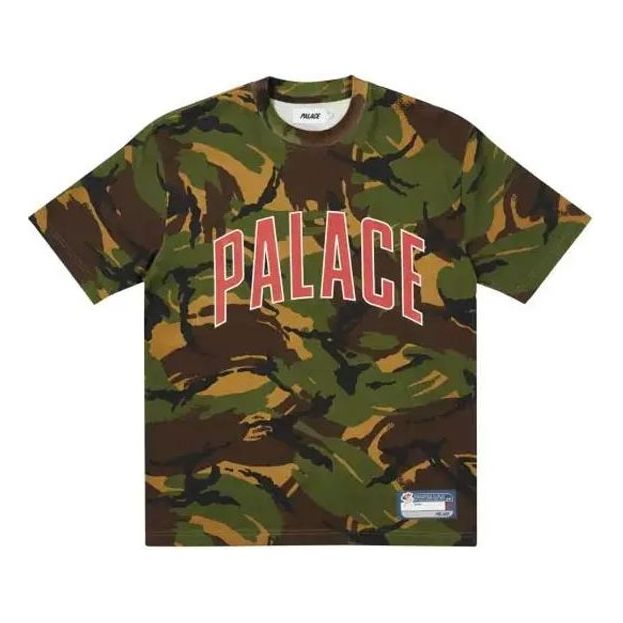 PALACE Sportini Woodland Camo Classic Large Logo Round Neck Short Sleeve Camouflage Green T-Shirt P20ES077