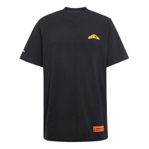 Men's HERON PRESTON Alphabet Logo Printing Short Sleeve Black HMAA010S209140261060