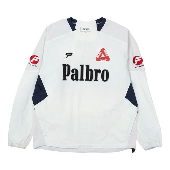 PALACE SPORTS SHELL CREW WHITE Triangle Logo Alphabet Round Neck Pullover Long Sleeves P20SS063