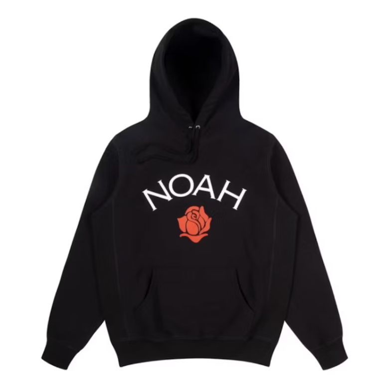 NOAH Rose Logo Hoodie 'Black' SS31FW19BLK