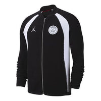 Air Jordan x Paris Saint-Germain Crossover Flight Knit Full-length zipper Cardigan Logo Jacket Black BQ4210-001