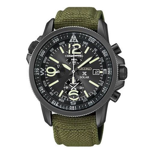 Men's SEIKO Prospex Series Casual Nylon Solar Energy Watch Black SSC295J1