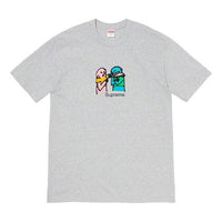Supreme FW19 Week 17 Bite Tee Cartoon Graffiti Printing Short Sleeve Unisex Gray SUP-FW19-10908