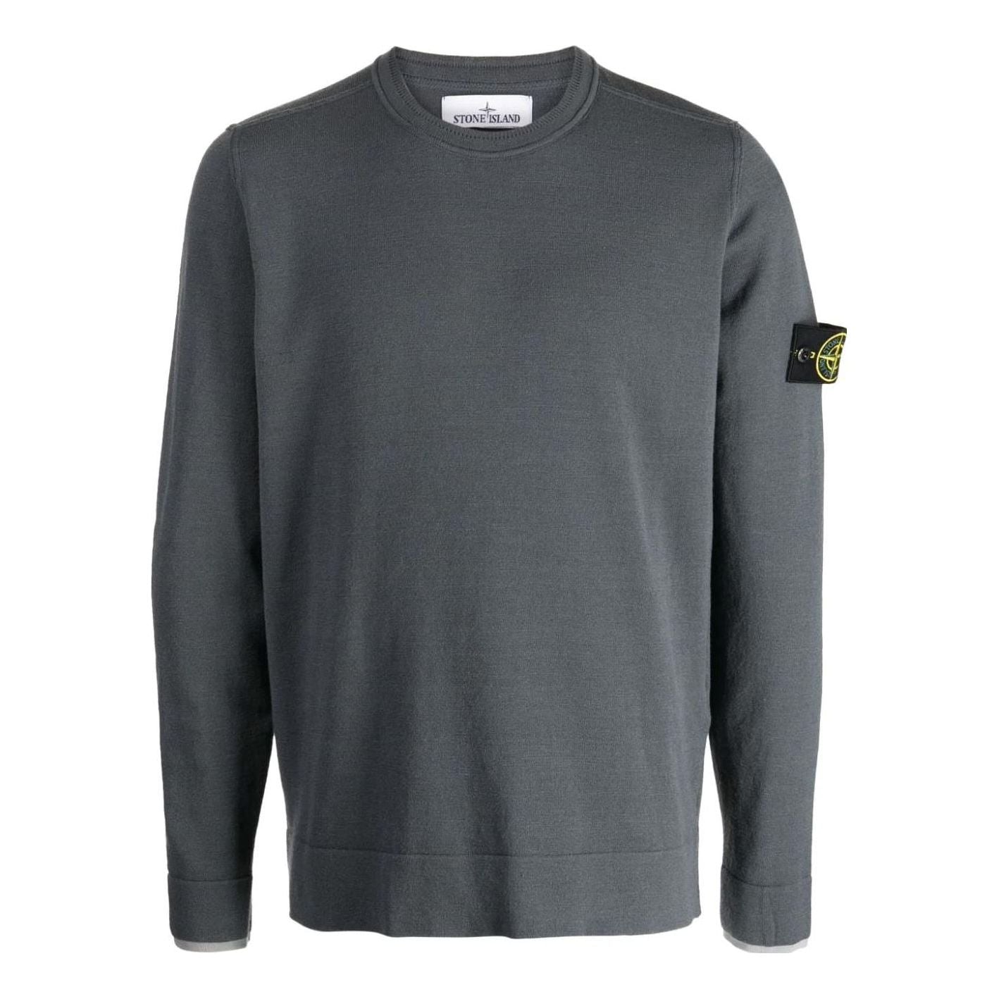 STONE ISLAND Logo Patch Sweater 'Lead Grey' 7915526A1-V0062