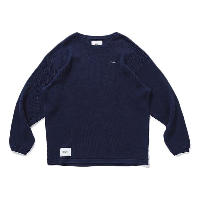 WTAPS Logo Printing Long-Sleeve Men Navy Blue 201ATDT-CSM29