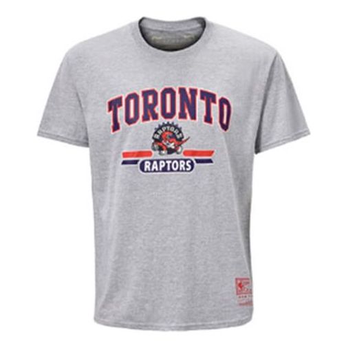 Mitchell & Ness NBA Series Toronto Raptors Sports Printing Short Sleeve Couple Style light grey MN13S29-TOR-GARY