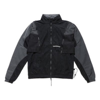 Men's Jordan Colorblock Detachable Zipper Long Sleeves Stand Collar Jacket Autumn Black DH3289-010