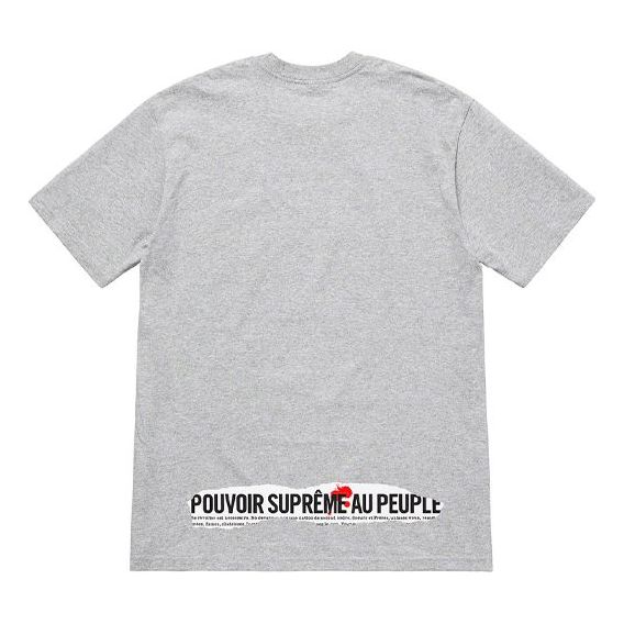 Supreme SS19 Headline Tee HeatherGrey Logo Tee SUP-SS19-757