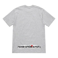 Supreme SS19 Headline Tee HeatherGrey Logo Tee SUP-SS19-757